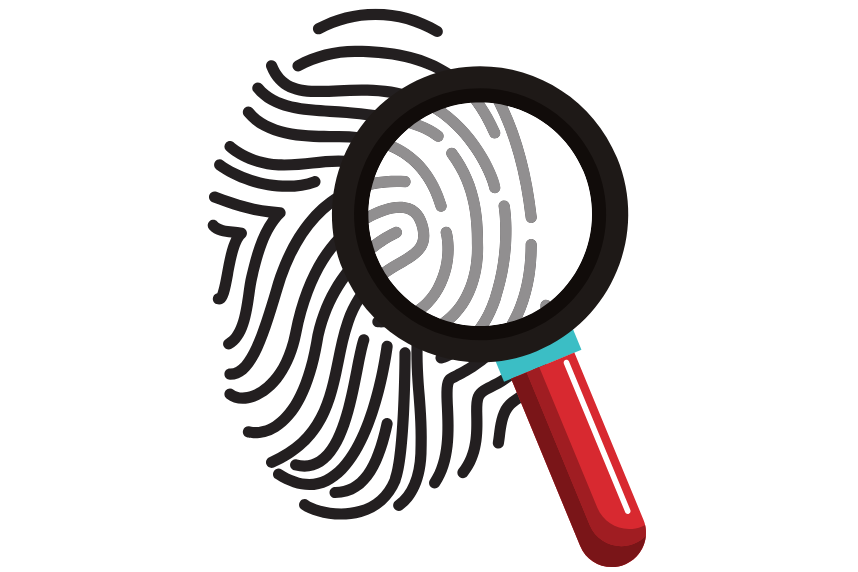 Fingerprint and magnifying glass