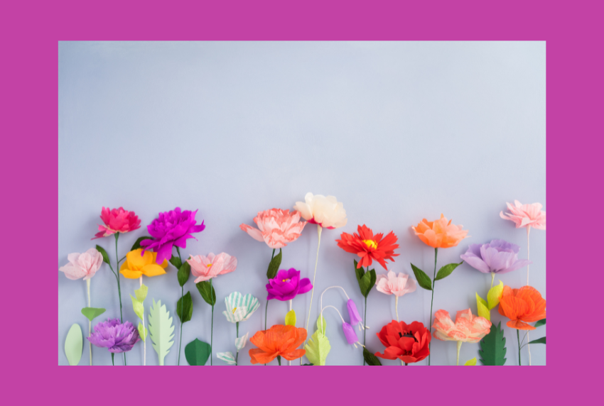 Row of paper flowers.