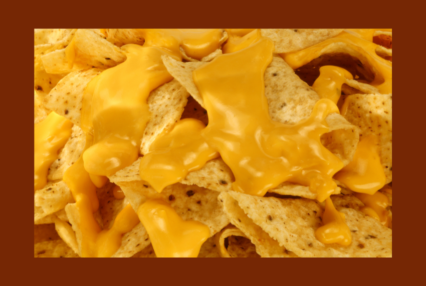 Top view of nachos.