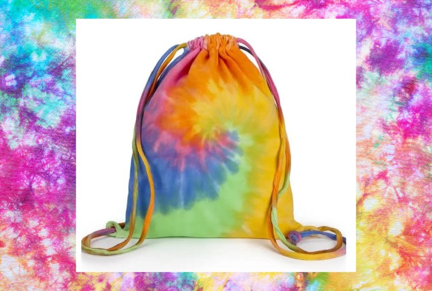 Tie Dye drawstring bag. 