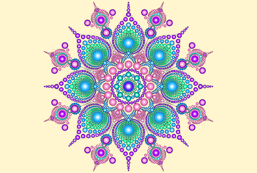 Dot art in shape of mandala. 