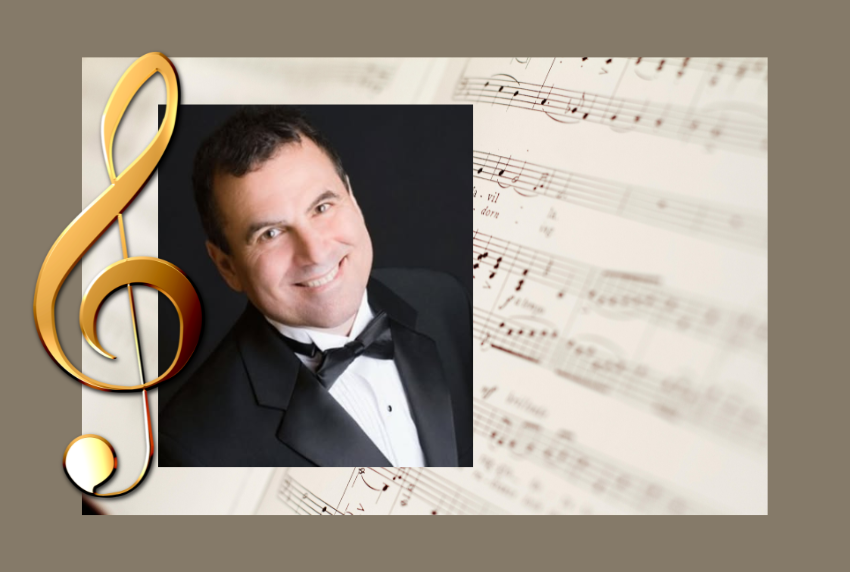 The performer on sheet music. 